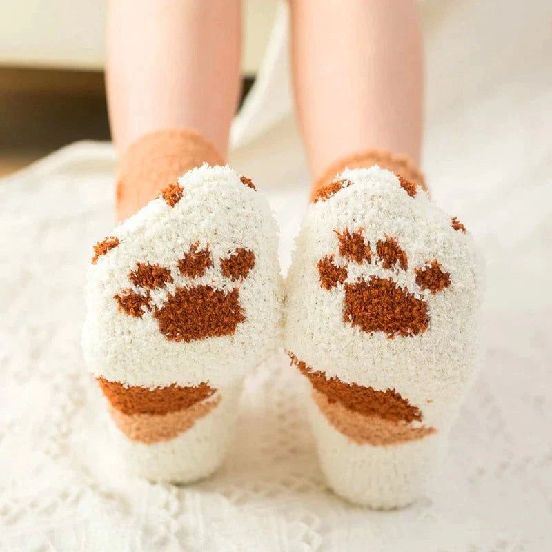 COZY CAT PAW PRINT SOCKS FOR WOMEN