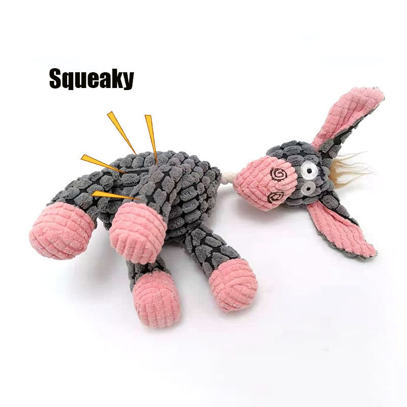 SQUEAKY PLUSH DOG TOYS WITH CHEW GUARD TECHNOLOGY