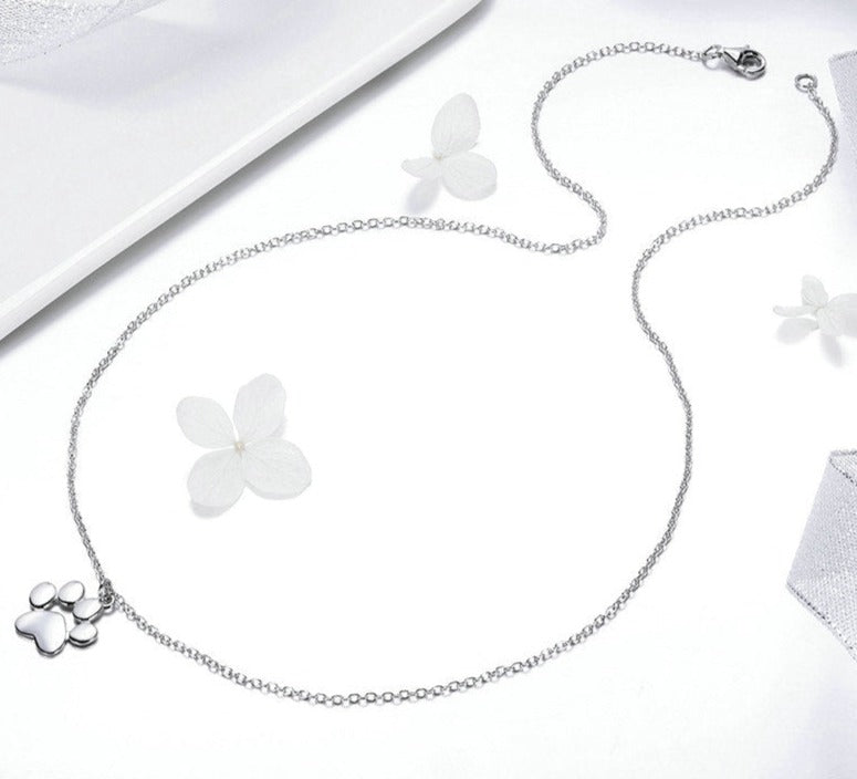 STUNNING SOLID PAW PRINT NECKLACE