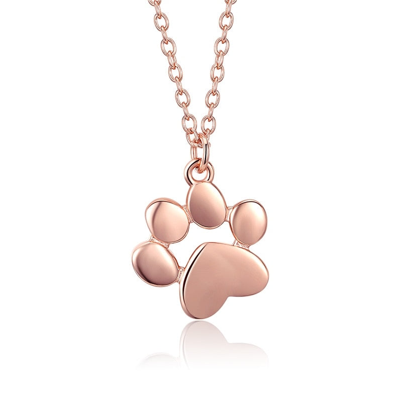 STUNNING SOLID PAW PRINT NECKLACE