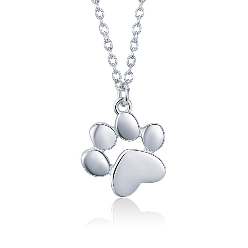 STUNNING SOLID PAW PRINT NECKLACE