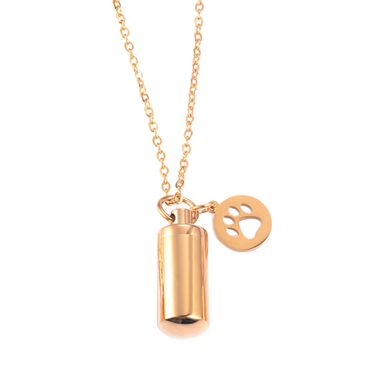 PAW CHARM CYLINDER URN NECKLACE