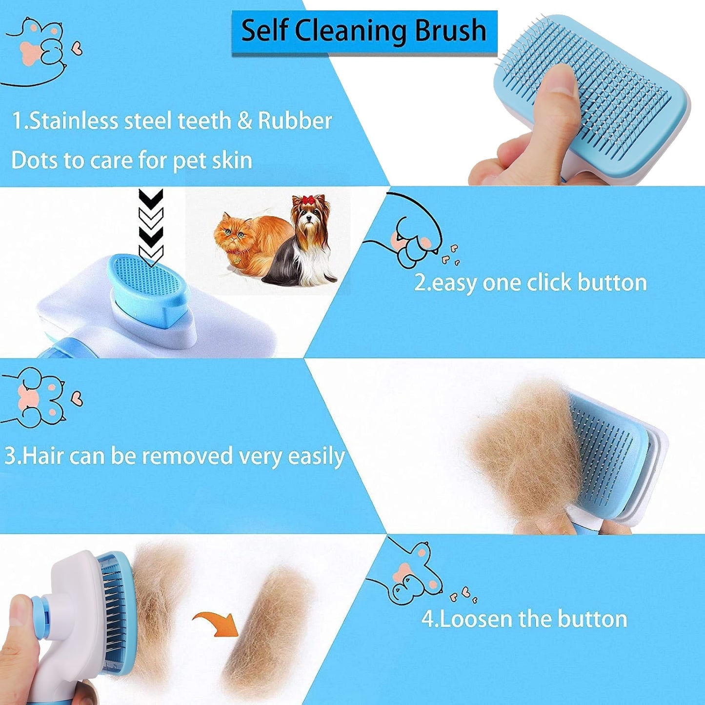 SELF CLEANING PET BRUSH