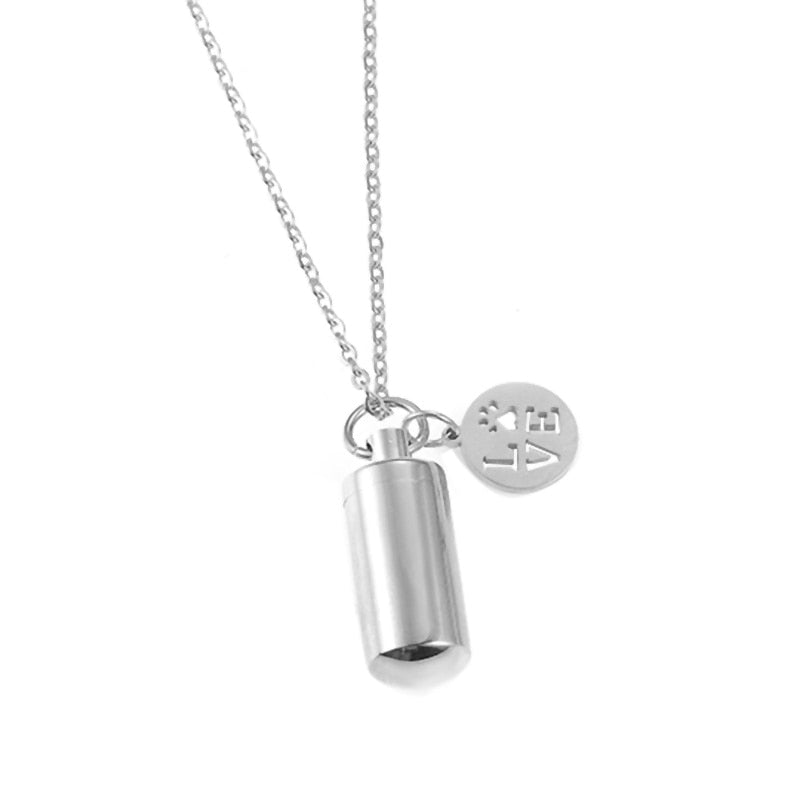 PAW CHARM CYLINDER URN NECKLACE