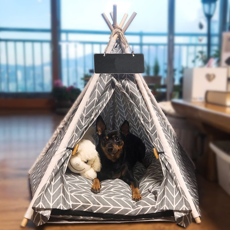 DESIGNER PORTABLE PET TEEPEE FOR DOGS & CATS