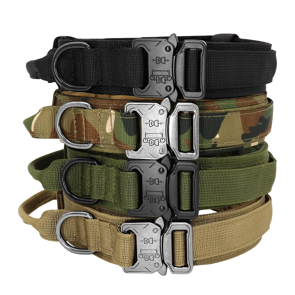 TACTICAL DOG COLLAR AND BUNGEE LEASH SET