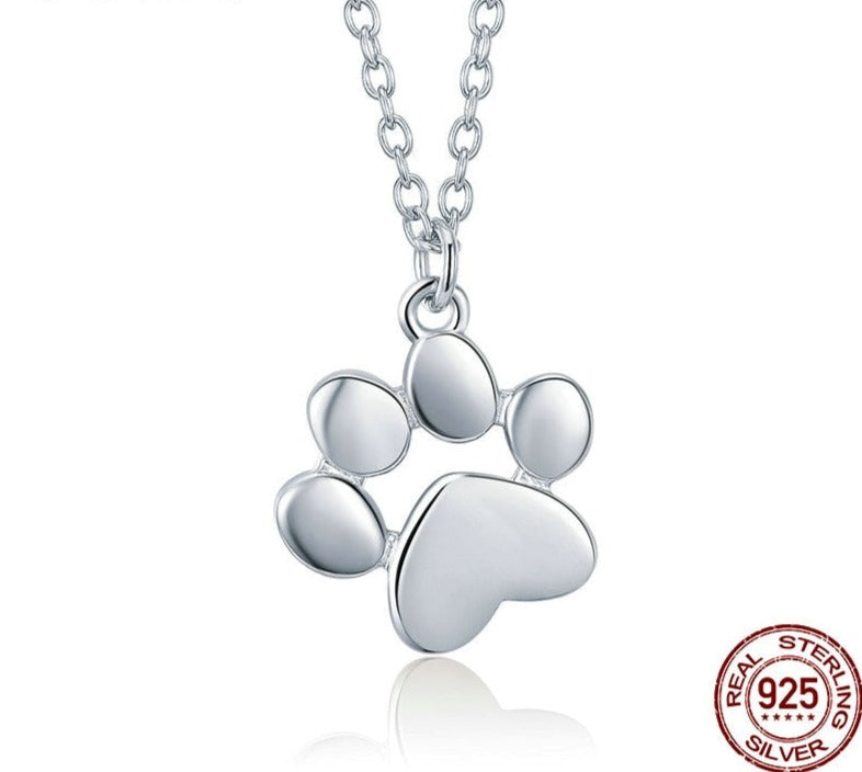 STUNNING SOLID PAW PRINT NECKLACE