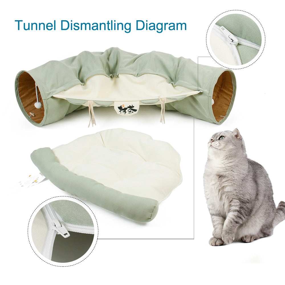 SUSHI BAR CAT TUNNEL WITH REMOVABLE CAT BED