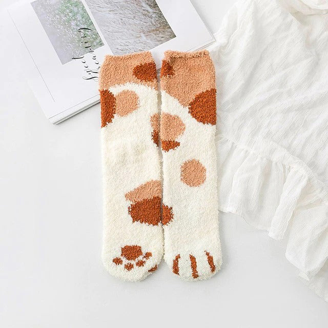 COZY CAT PAW PRINT SOCKS FOR WOMEN