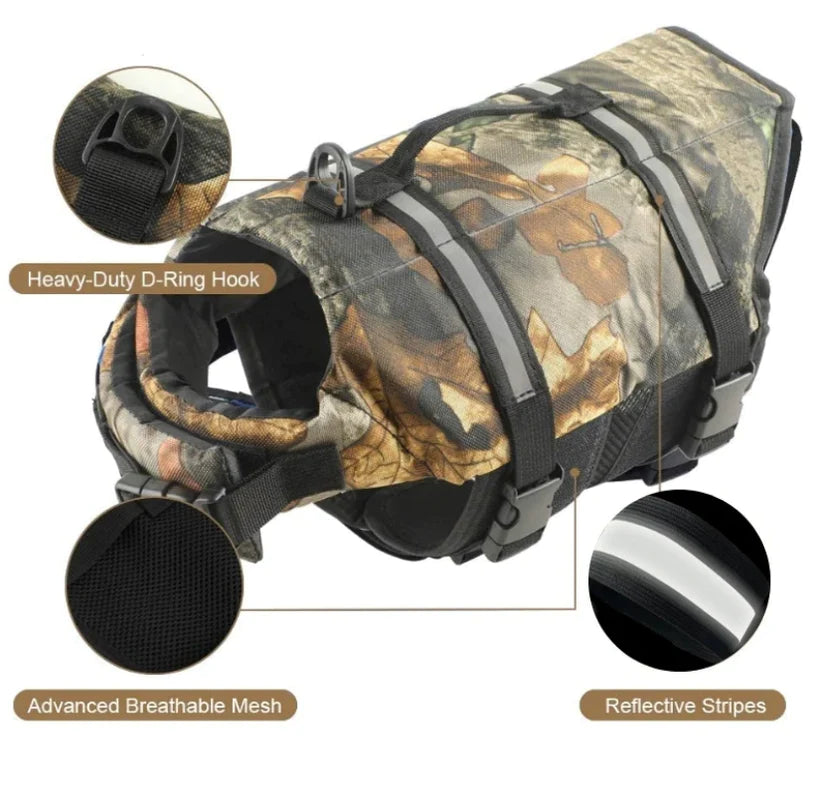 ADVENTURE CAMO DOG LIFE JACKET