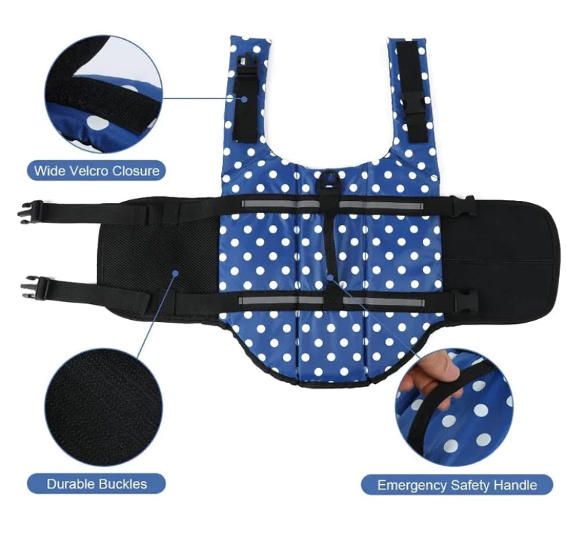 POLKA DOT DOG LIFE JACKET